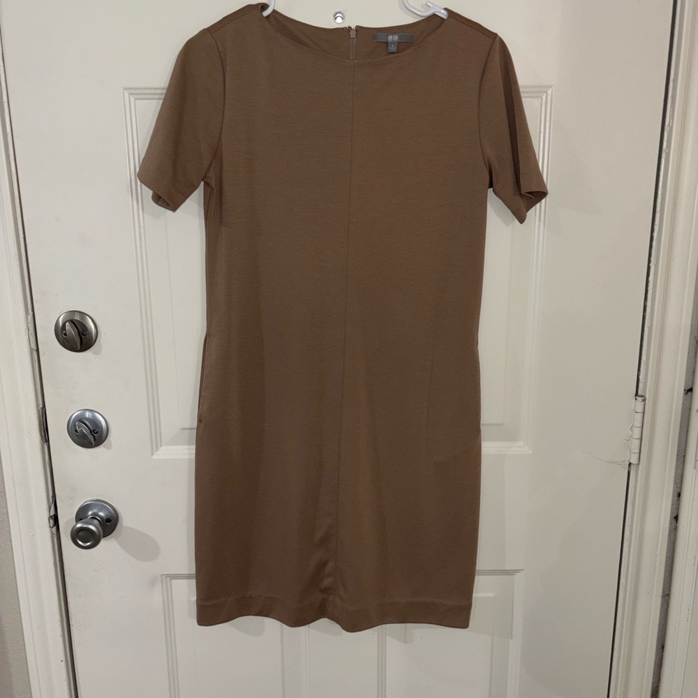 Uniqlo Tan Short Sleeve Mini Dress